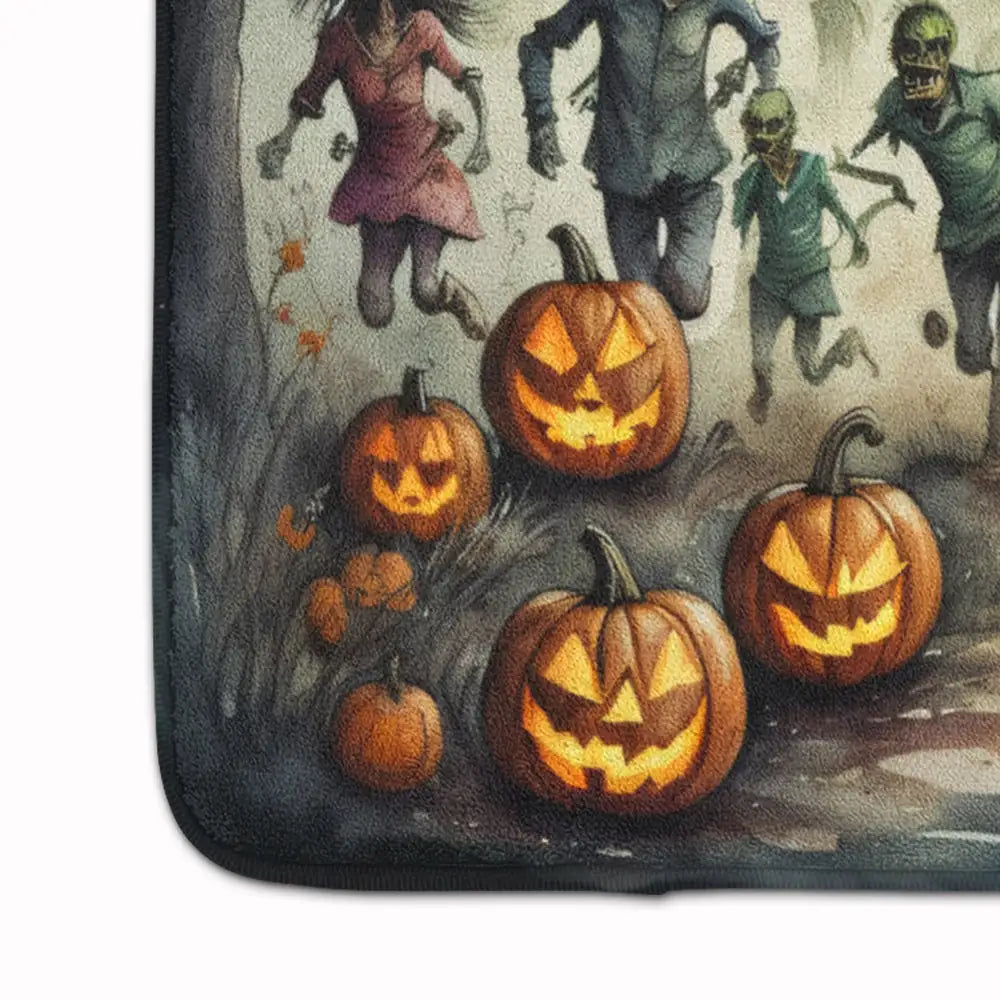 Zombies Spooky Halloween Memory Foam Kitchen Mat WEM Support (www.WEM.support)