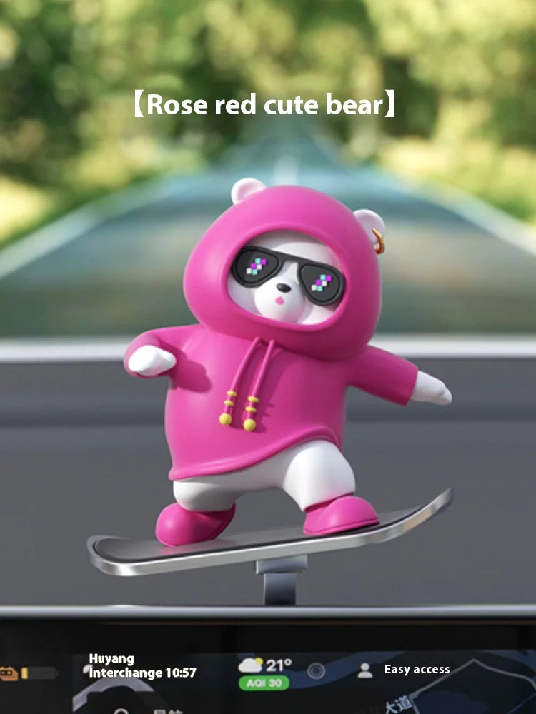 Cartoon Bear Car Skateboard WEM Support (www.WEM.support)