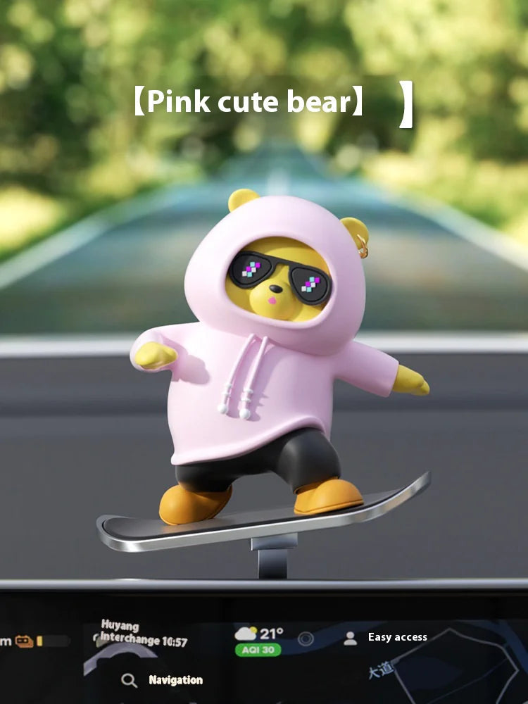 Cartoon Bear Car Skateboard WEM Support (www.WEM.support)