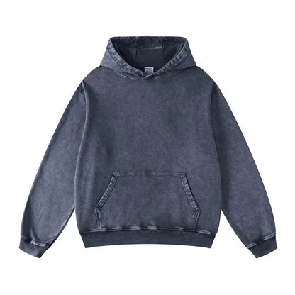 Thickened Washed Old Gradient Solid Color Batik Hooded Sweater For Men WEM Support (www.WEM.support)