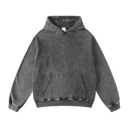 Thickened Washed Old Gradient Solid Color Batik Hooded Sweater For Men WEM Support (www.WEM.support)