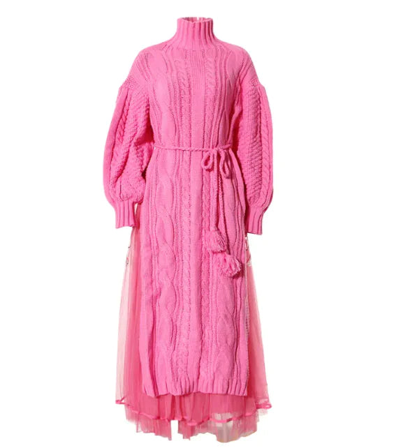 Chic Lantern Sleeve Sweater Skirt Set WEM Support (www.WEM.support)