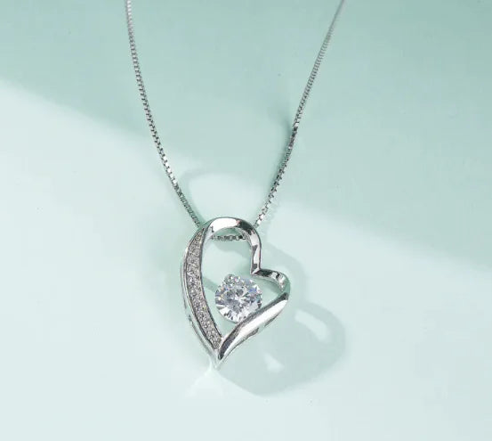 Hollow Heart Zircon Necklace Light Luxury WEM Support (www.WEM.support)