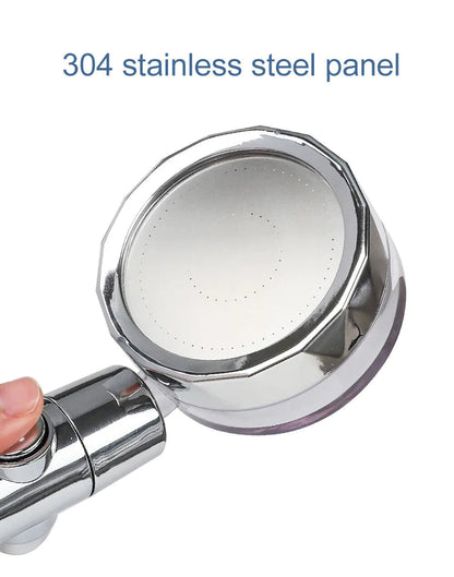 High Pressure Shower Head Adjustable 360° Rotation Turbine Water Saving Shower WEM Support (www.WEM.support)