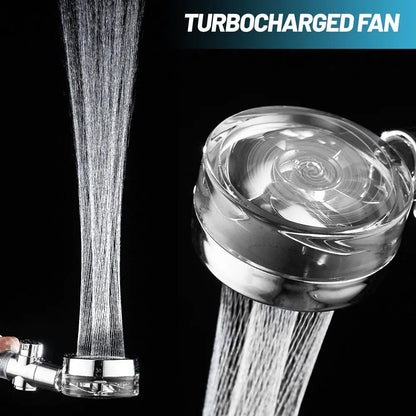 High Pressure Shower Head Adjustable 360° Rotation Turbine Water Saving Shower WEM Support (www.WEM.support)