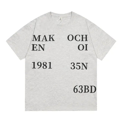 High Street Fashion Brand Printed Letters Men's Short Sleeve WEM Support (www.WEM.support)