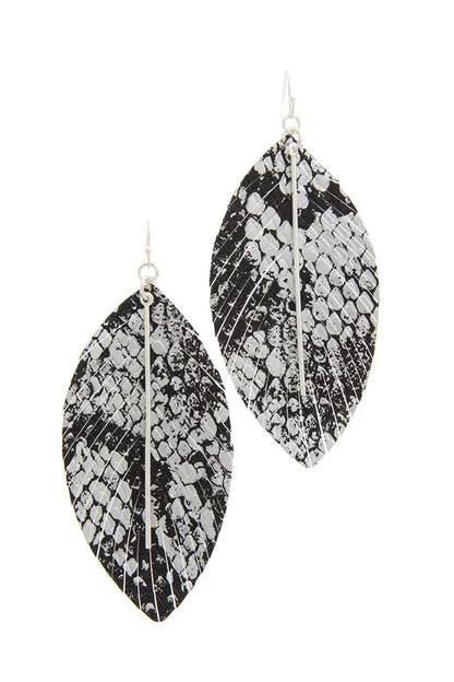 Snake Pattern Drop Earrings WEM Support (www.WEM.support)