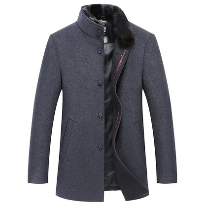 Stand Collar Woolen Coat WEM Support (www.WEM.support)