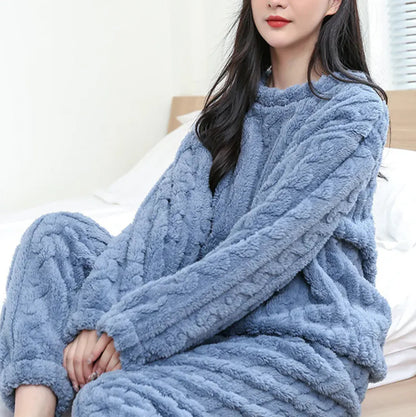 Winter Coral Velvet Pajama Set WEM Support (www.WEM.support)
