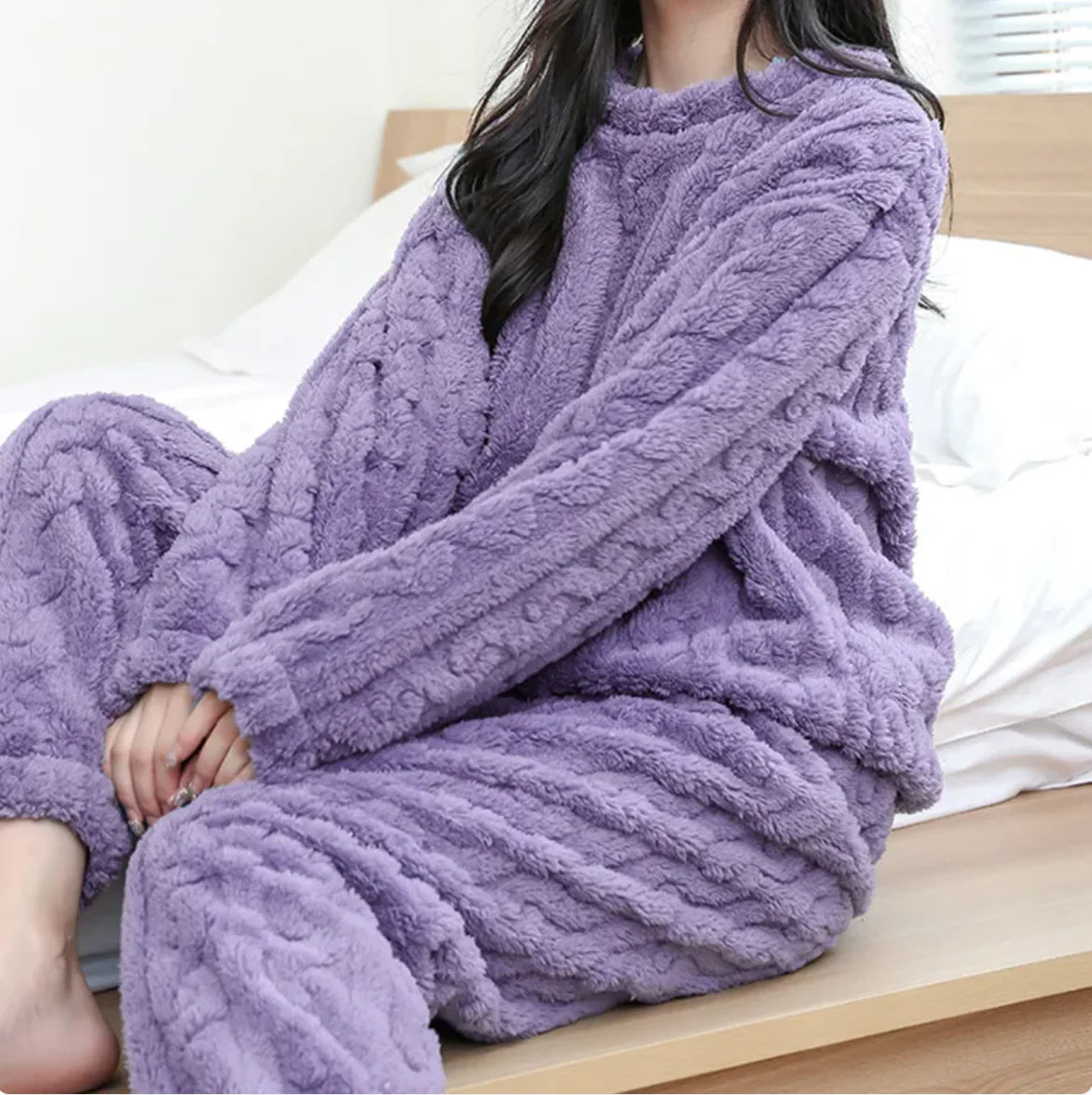 Winter Coral Velvet Pajama Set WEM Support (www.WEM.support)