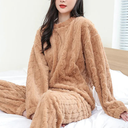 Winter Coral Velvet Pajama Set WEM Support (www.WEM.support)