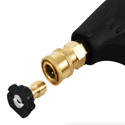 1/4" High Pressure Washer Gun 4000 PSI Car Wash Foam Spray Short Wand w/ Nozzle WEM Support (www.WEM.support)