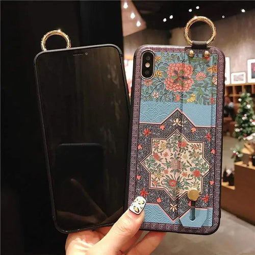 Blue Flower iPhone Case WEM Support (www.WEM.support)