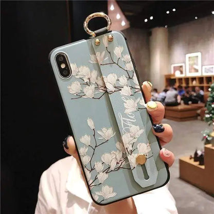 Blue Flower iPhone Case WEM Support (www.WEM.support)