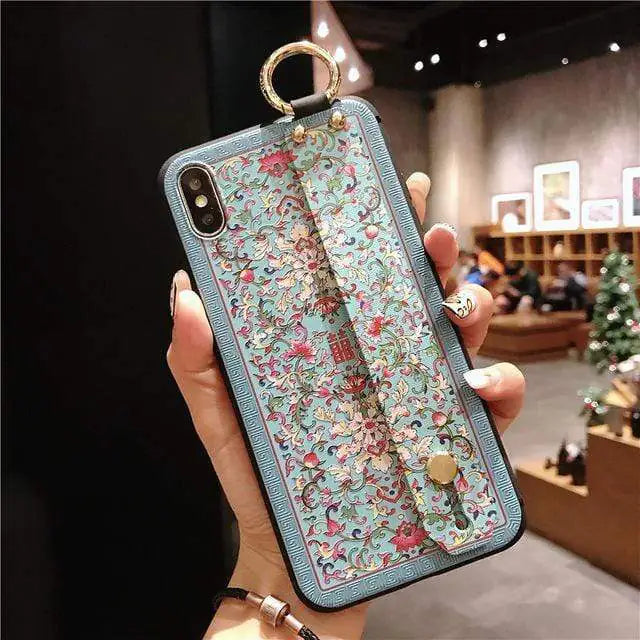 Blue Flower iPhone Case WEM Support (www.WEM.support)