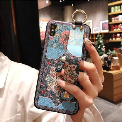 Blue Flower iPhone Case WEM Support (www.WEM.support)