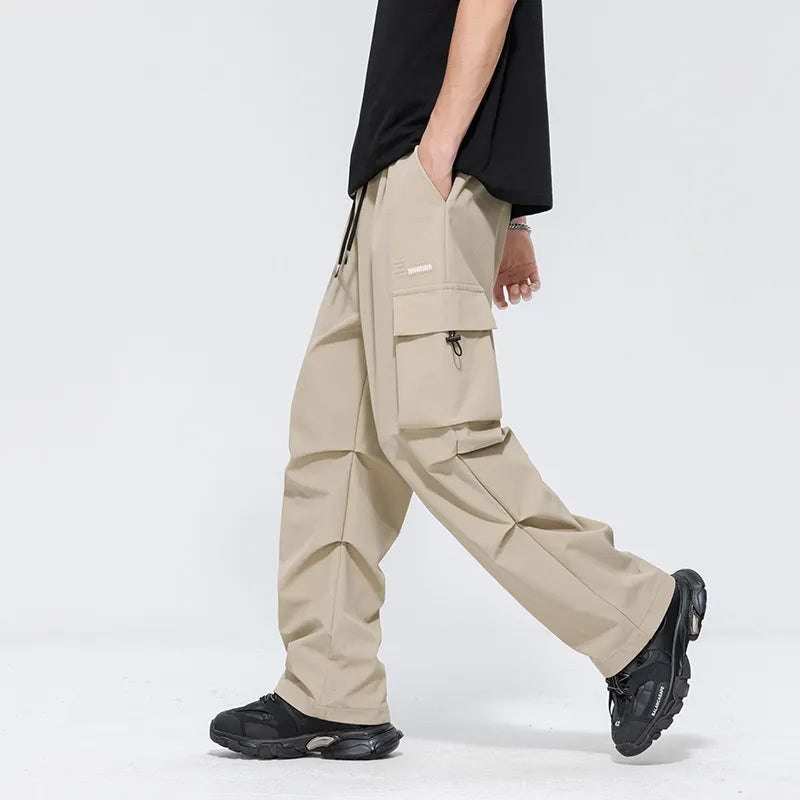 Men's Spring Loose Straight Plus Size Casual Wide Leg WEM Support (www.WEM.support)