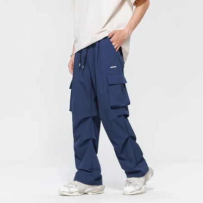 Men's Spring Loose Straight Plus Size Casual Wide Leg WEM Support (www.WEM.support)