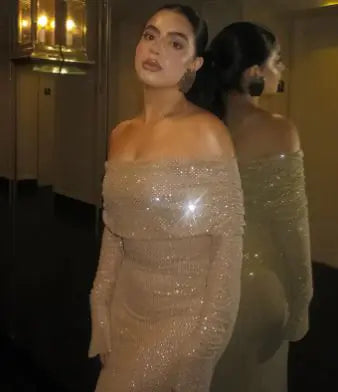 Sparkling Off-Shoulder Dress WEM Support (www.WEM.support)