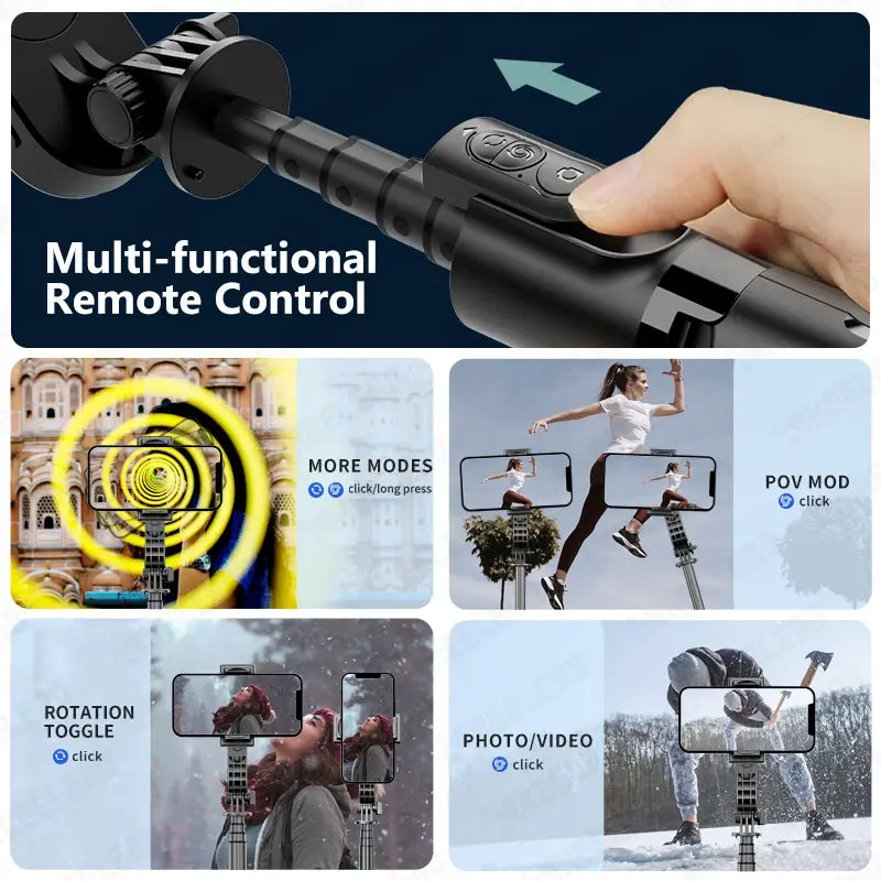 Gimbal Stabilizer Selfie Stick Tripod WEM Support (www.WEM.support)