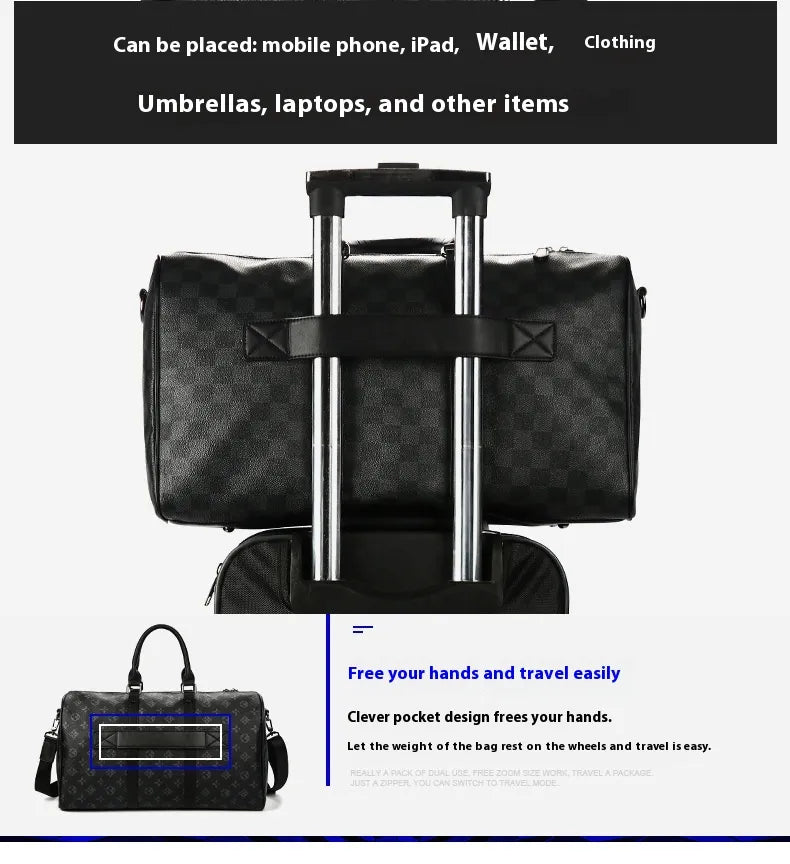 Large Capacity Korean Plaid Crossbody Travel Bag WEM Support (www.WEM.support)