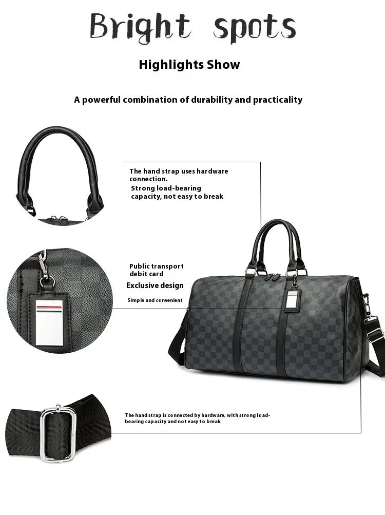 Large Capacity Korean Plaid Crossbody Travel Bag WEM Support (www.WEM.support)