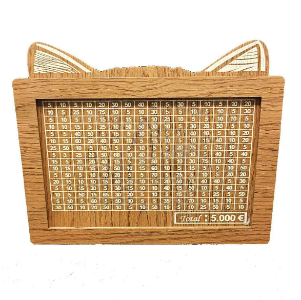 Wooden Piggy Bank with Cat Ears WEM Support (www.WEM.support)