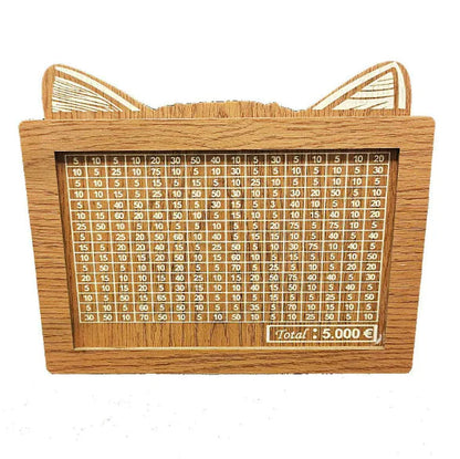 Wooden Piggy Bank with Cat Ears WEM Support (www.WEM.support)