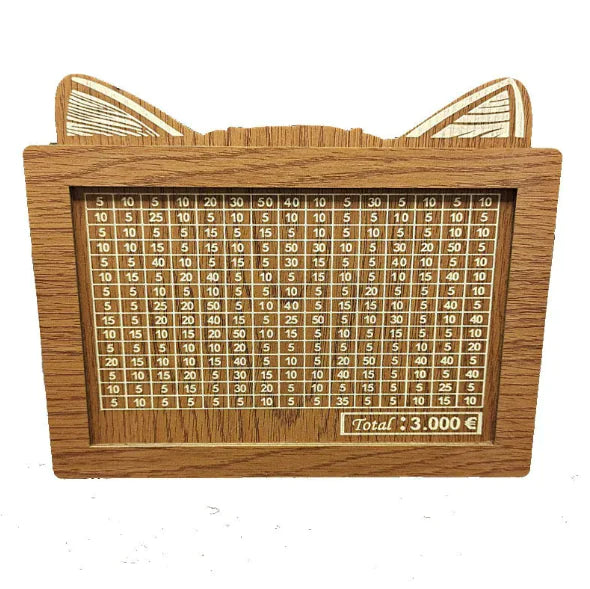 Wooden Piggy Bank with Cat Ears WEM Support (www.WEM.support)