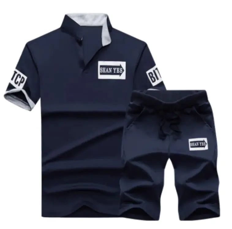 Men's sportswear set, casual cardigan jacket, thick warm outdoor sports shirt, pants, two-piece set WEM Support (www.WEM.support)