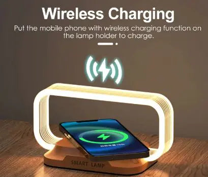 Multifunction Wireless Charger Stand with LED Lamp WEM Support (www.WEM.support)