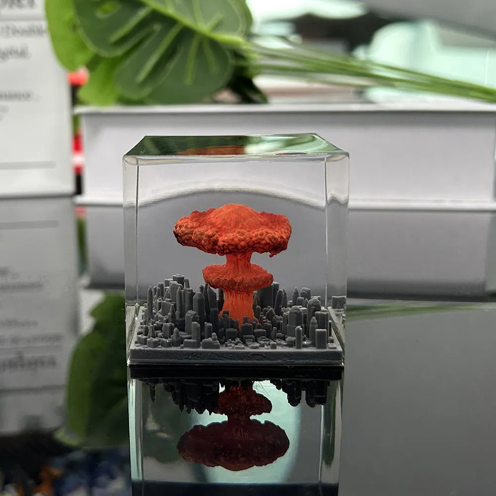 Handmade Bomb Explosion Mushroom Cloud Resin Night Lamp WEM Support (www.WEM.support)