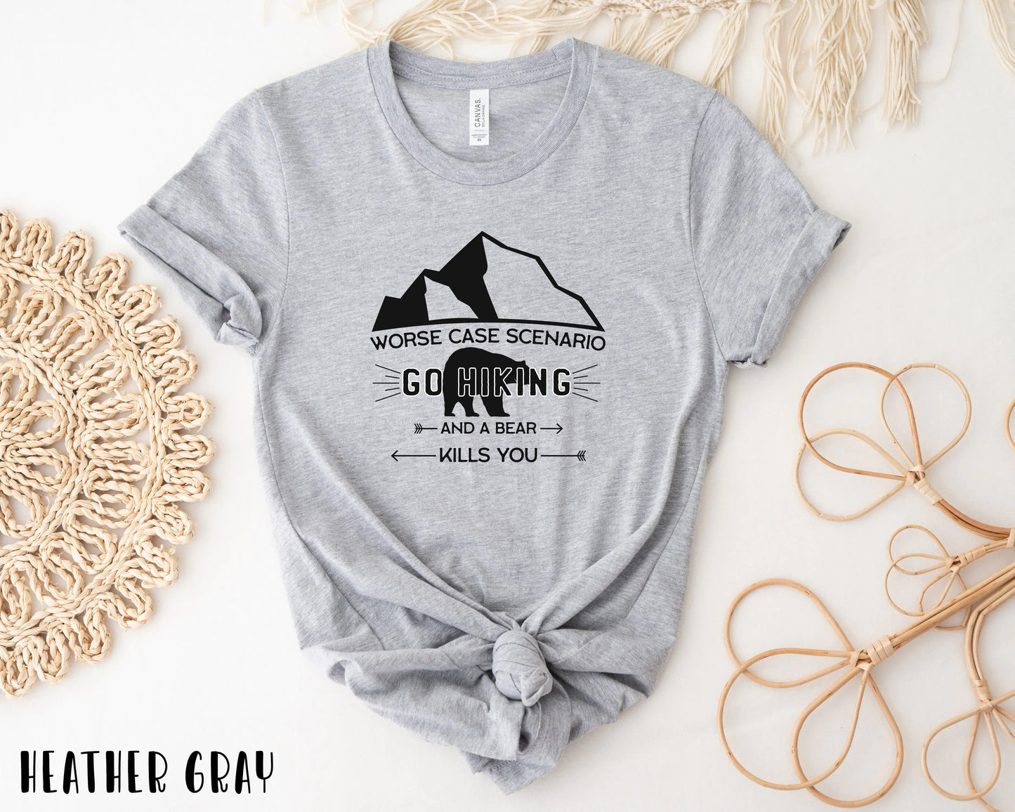 Worst Scenario, Go Hiking Bear Kills You T-Shirt WEM Support (www.WEM.support)