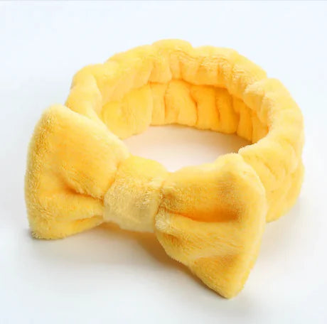 Leopard Print Coral Fleece Workout Hair Band with Bow WEM Support (www.WEM.support)