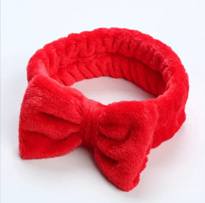 Leopard Print Coral Fleece Workout Hair Band with Bow WEM Support (www.WEM.support)