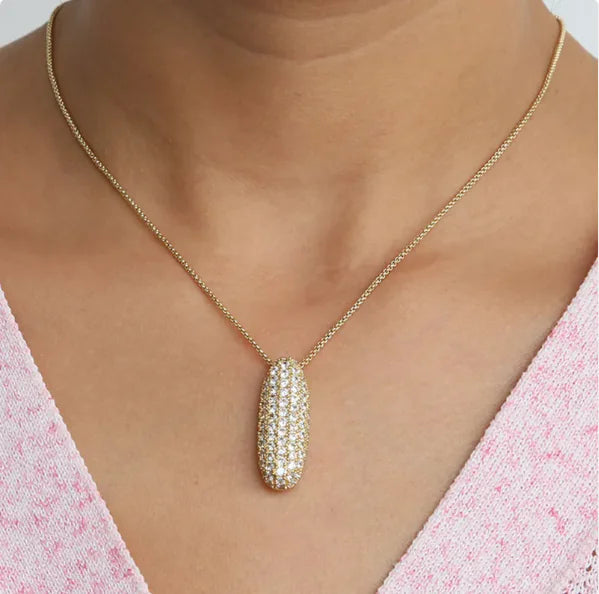 Star Brass Zircon Letter Necklace WEM Support (www.WEM.support)