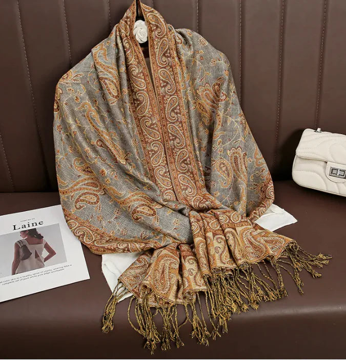 Cashmere Shawl – Women's Printed Warm Scarf WEM Support (www.WEM.support)