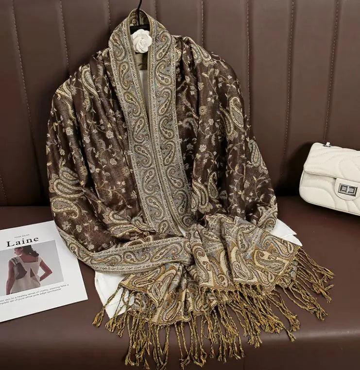 Cashmere Shawl Women's Printed Warm Scarf WEM Support (www.WEM.support)