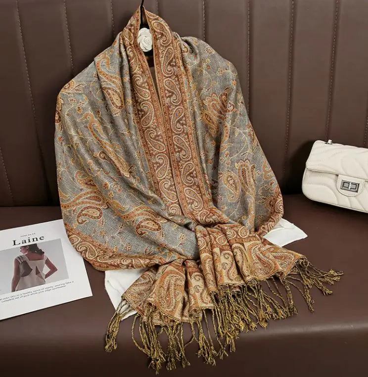 Cashmere Shawl Women's Printed Warm Scarf WEM Support (www.WEM.support)