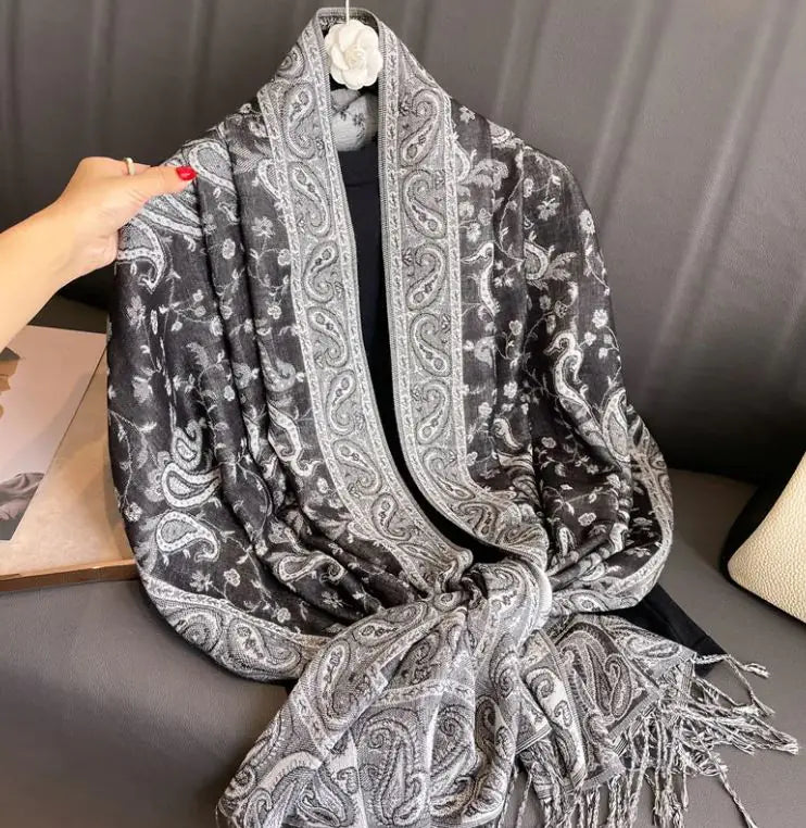 Cashmere Shawl Women's Printed Warm Scarf WEM Support (www.WEM.support)