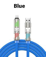 240W 4-in-1 Fast Charging Cable with Breathing Light WEM Support (www.WEM.support)