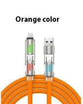 240W 4-in-1 Fast Charging Cable with Breathing Light WEM Support (www.WEM.support)