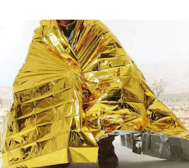 Human Body Hypothermia Lifesaving Emergency Blanket In Outdoor Field WEM Support (www.WEM.support)