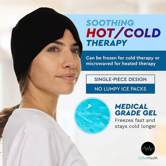 Migraine Relief Hat Mask - Cold Compress Hood WEM Support (www.WEM.support)