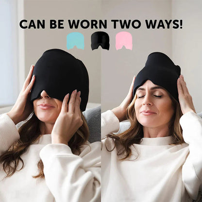 Migraine Relief Hat Mask - Cold Compress Hood WEM Support (www.WEM.support)