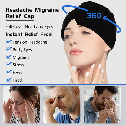 Migraine Relief Hat Mask - Cold Compress Hood WEM Support (www.WEM.support)