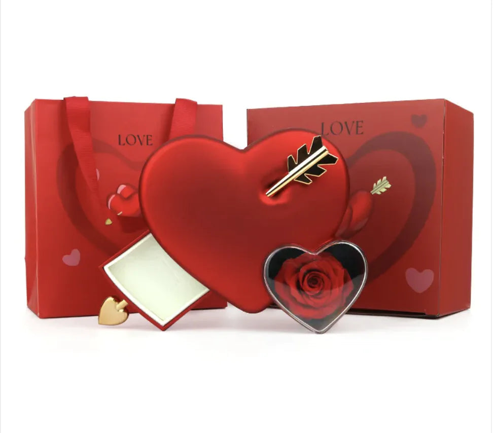 Arrow Through Heart Rose Gift Box WEM Support (www.WEM.support)