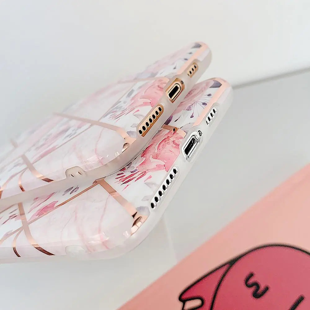 Geometric Pink Flower Case WEM Support (www.WEM.support)