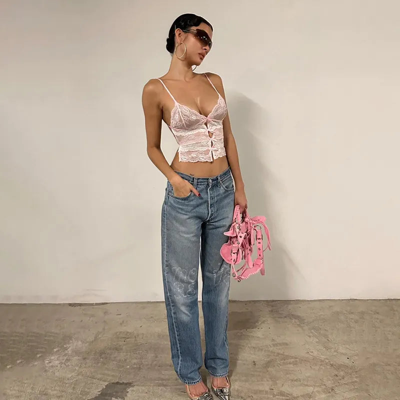 U-neck Backless Crochet Slim-fit Tank Top WEM Support (www.WEM.support)