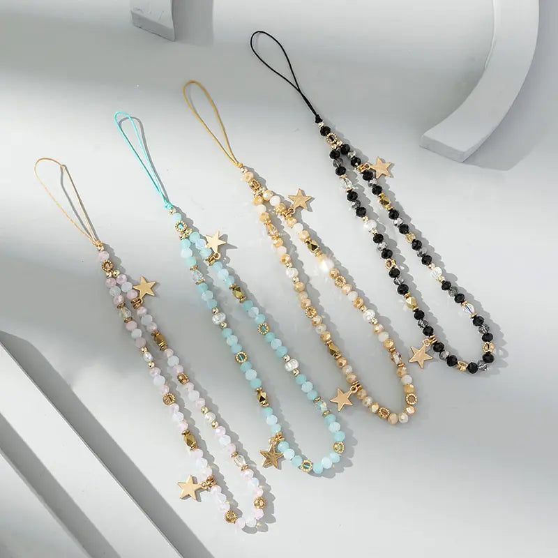 Star Beaded Phone Lanyard Chain WEM Support (www.WEM.support)